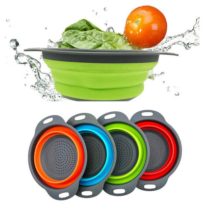 Round Silicone Strainer | Foldable, Heat-Resistant Kitchen Colander (1 Pc)