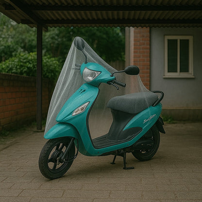 Disposable Plastic Activa Cover – Small Size Dustproof and Waterproof Bike Cover for Rain Protection – Transparent One-Time Use Scooter Cover for Outdoor Parking, Monsoon and Travel Use (1 Pc)