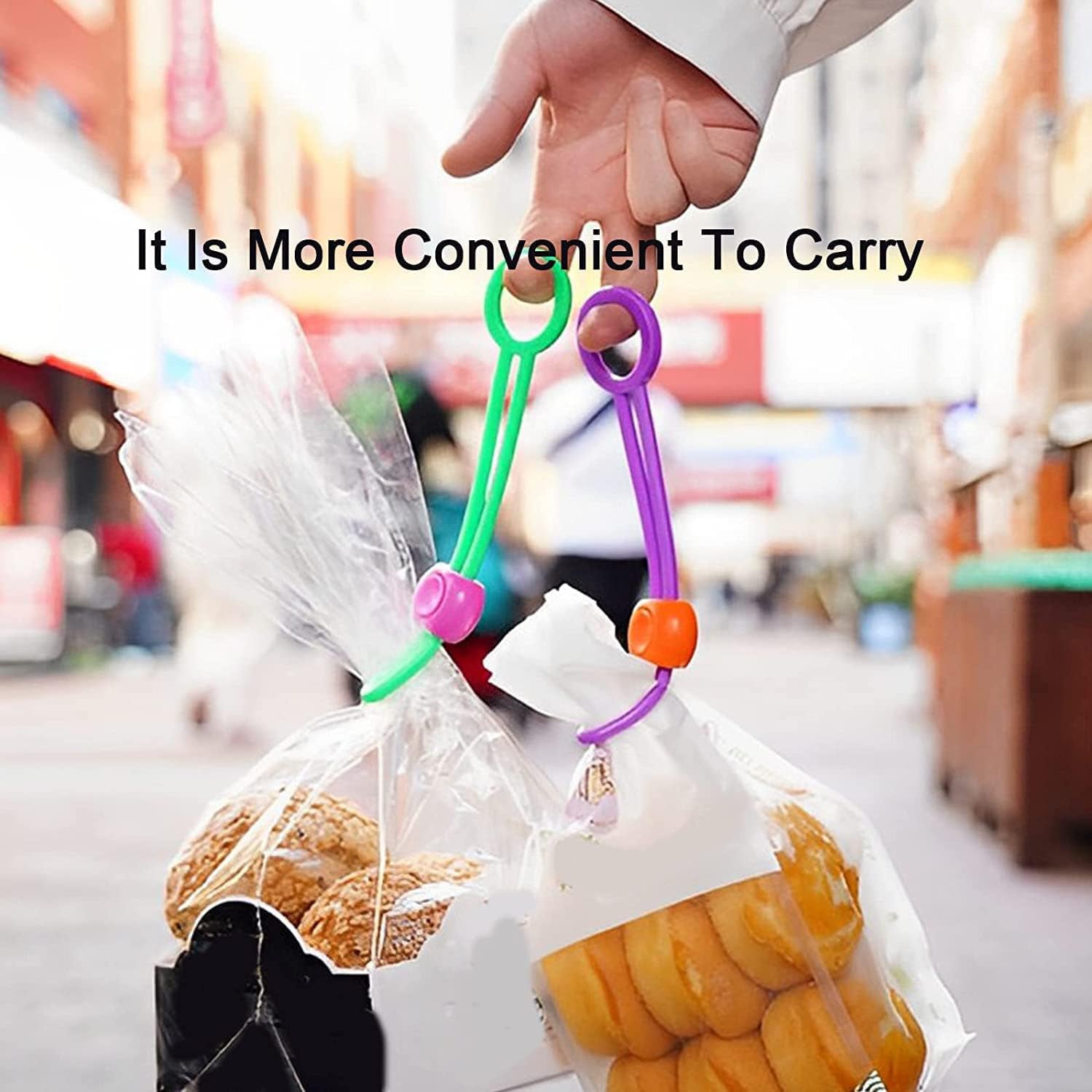 Reusable Bag Sealing Clip Multi Purpose Food Bag Sealer Cable Tie Cord Organizer Elastic Adjustable Clip for Kitchen Home Office Storage (1 Pc)