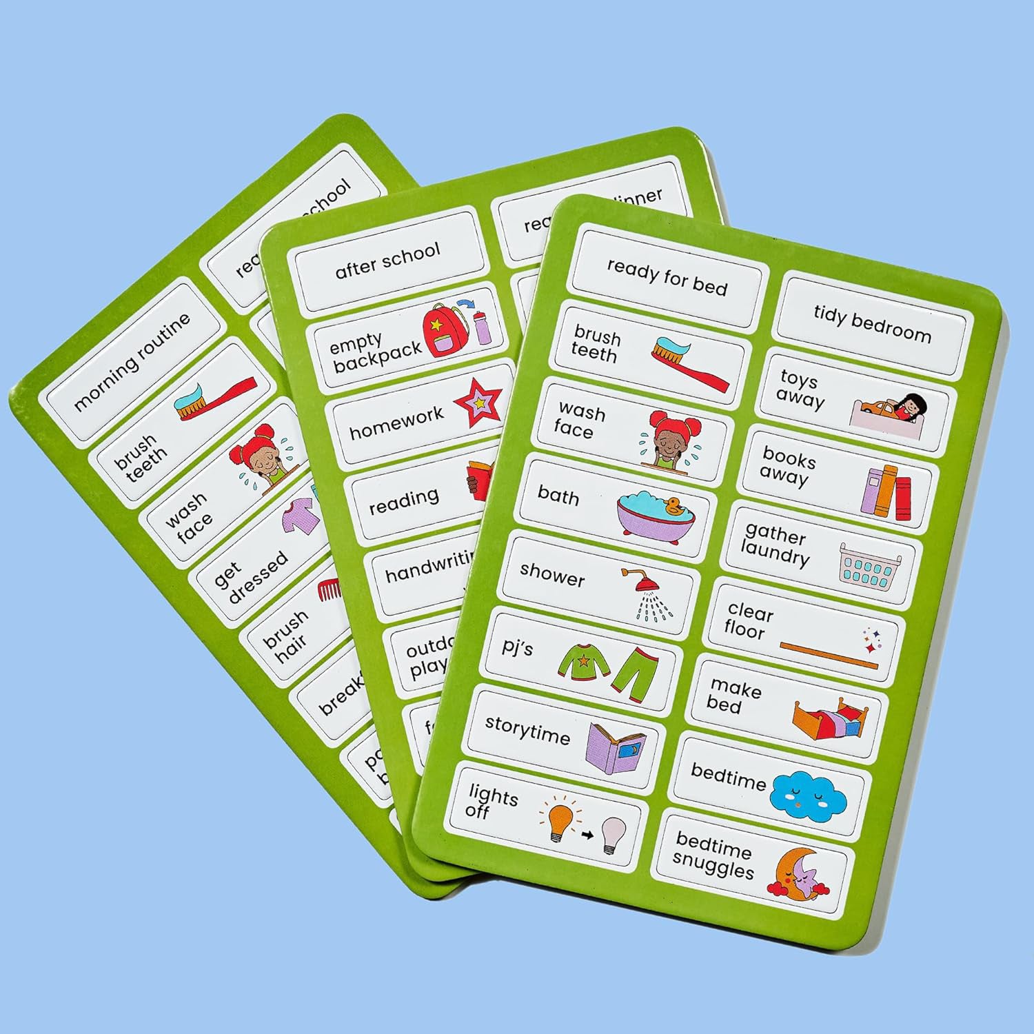 Daily Routine Chart for Kids with Magnetic Board, Sticker Book and Activity Cards – Educational Habit Tracker Set with Dry Erase Markers – My Daily Quests Learning Kit