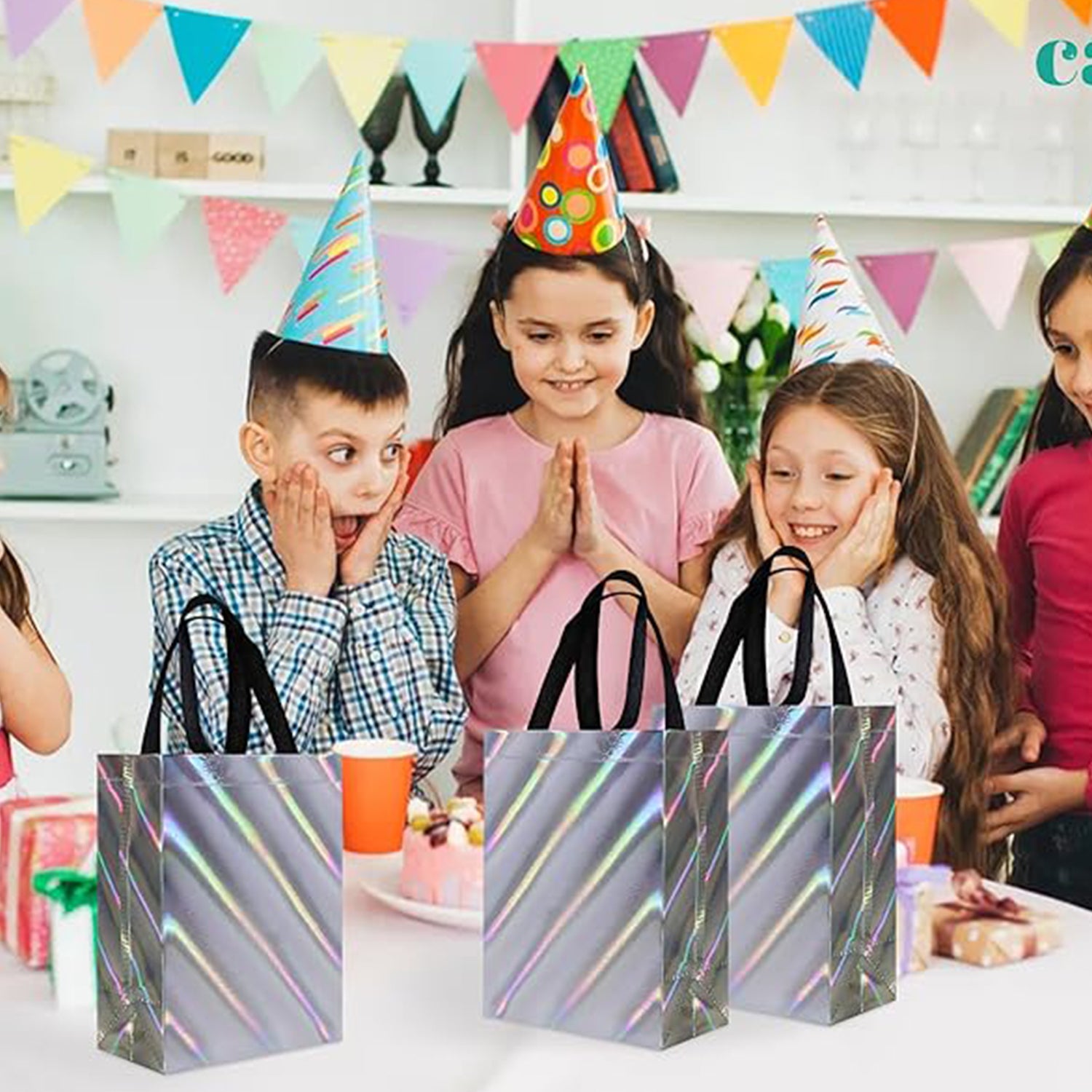 Reusable Birthday Gift Bag for Kids and Adults – Premium Non Woven Party Gift Bag with Sturdy Base – 1 Piece Mix Design
