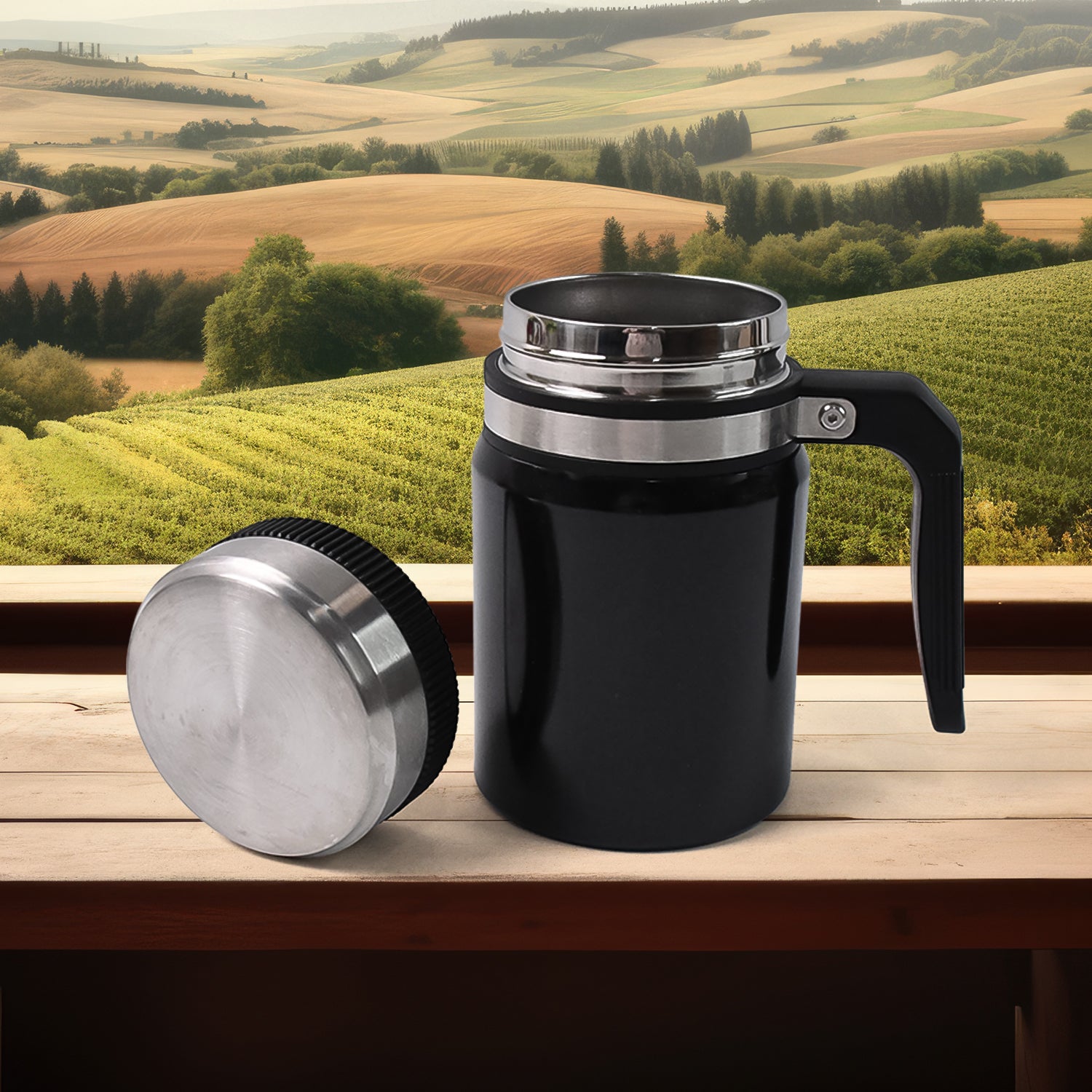 Coffee Cup, Vacuum Cup Stainless Steel Non-Slip Anti-Scalding for Home Office 600ml