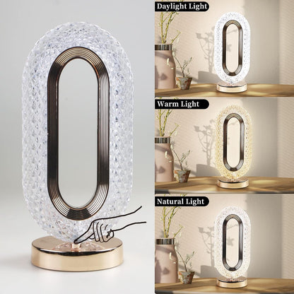 Touch Control Crystal Table Desk Lamp 3-way Dimmable Light