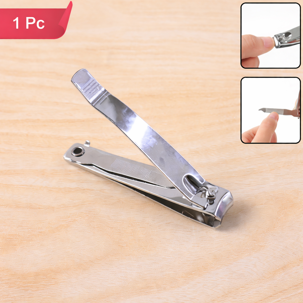 Premium Heavy-Duty Stainless Steel Nail Cutter with Built-In Nail File | Sharp Anti-Slip Nail Clipper for Fingernails, Toenails, Clean Trimming & Precise Grooming (1 Pc)
