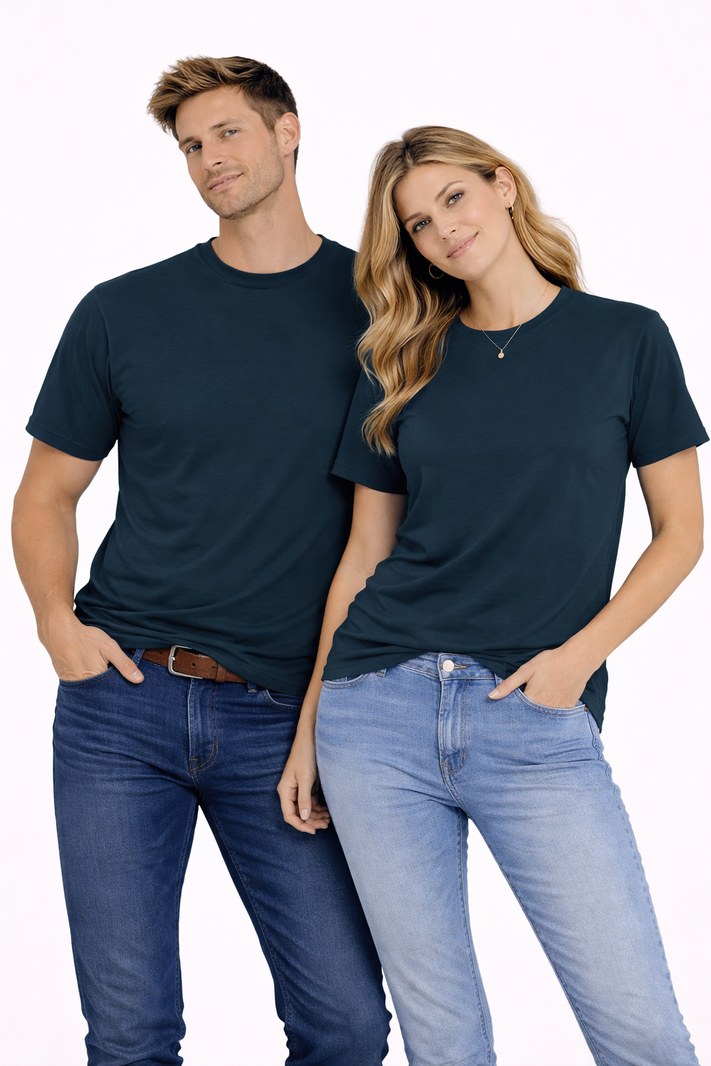 NAYAAH Unisex Classic Crew T-Shirt - Plain New Colours Petrol Blue