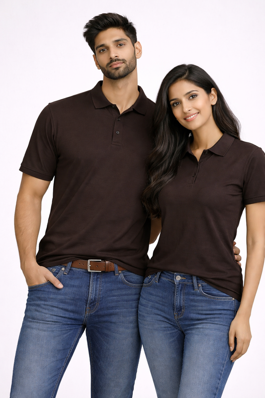 NAYAAH Men's Polo - Plain Basic Colours Coffee Brown