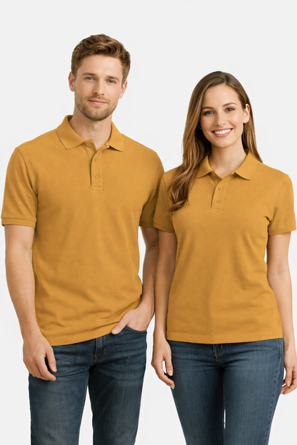 NAYAAH Men's Polo - Plain New Colours Mustard Yellow