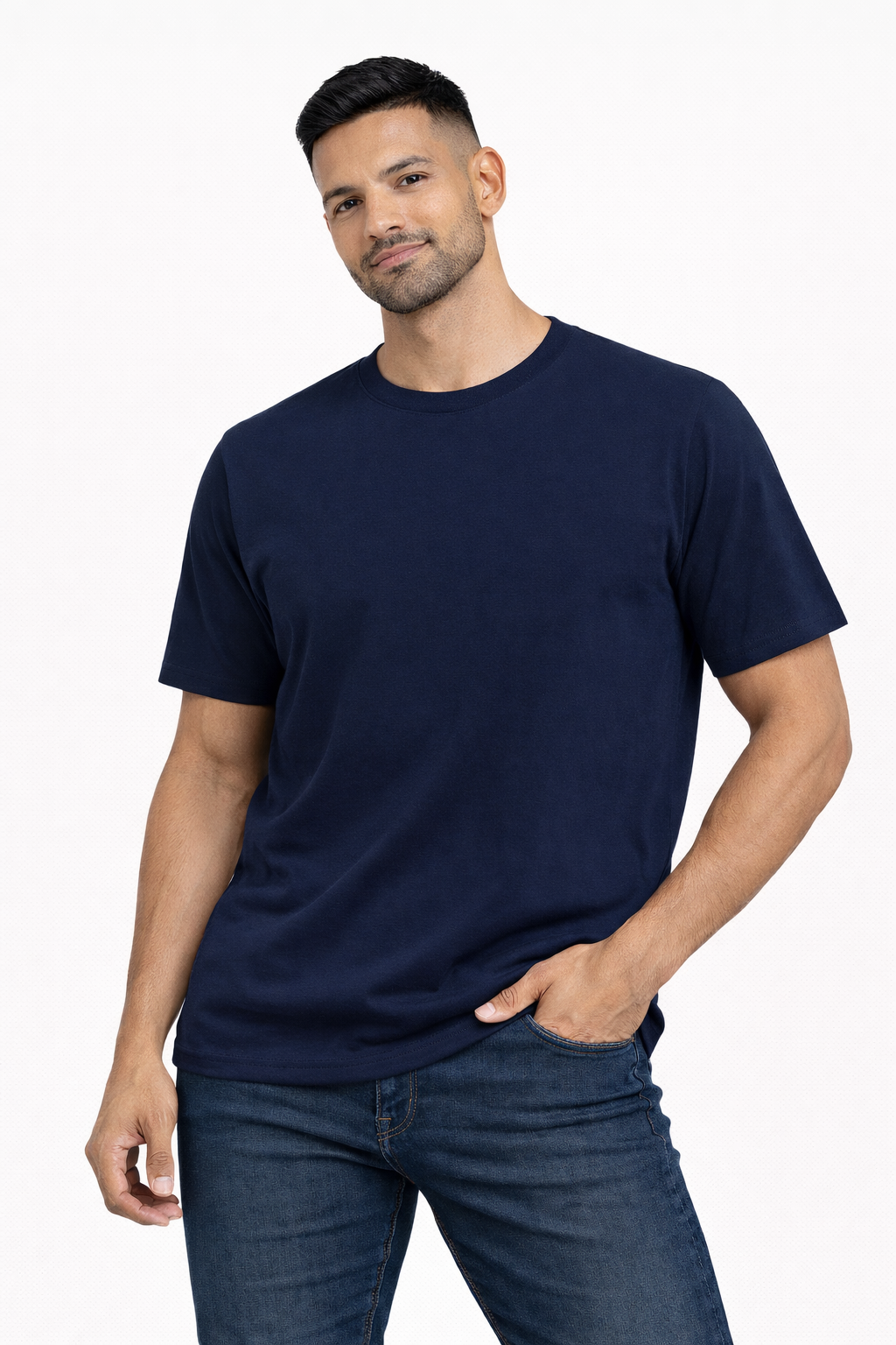 NAYAAH Unisex Basic T-Shirt - Plain Navy Blue