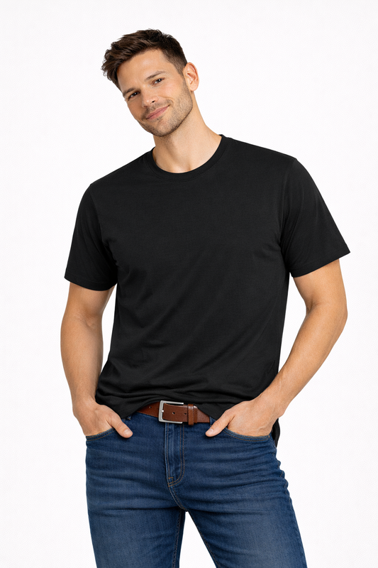 NAYAAH Unisex Basic T-Shirt - Plain Melange Black melange