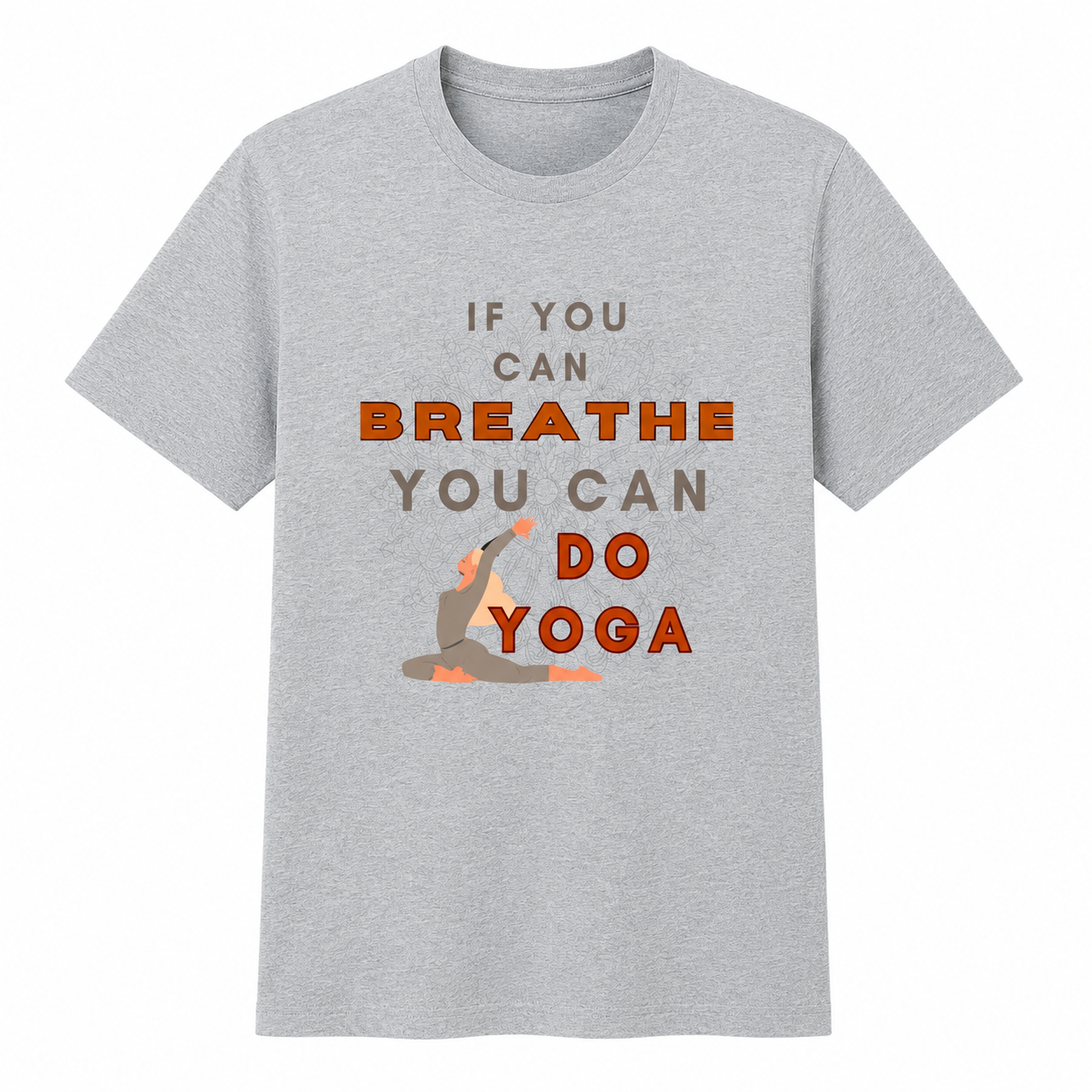 NAYAAH Premium (Grey Melange) Poly-Cotton 180 GSM Unisex T-Shirt – Soft Minimal Everyday Graphic Wear - Do Yoga