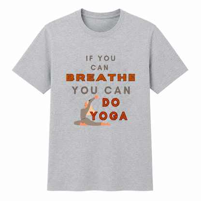 NAYAAH Premium (Grey Melange) Poly-Cotton 180 GSM Unisex T-Shirt – Soft Minimal Everyday Graphic Wear - Do Yoga