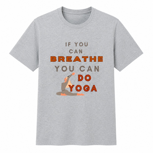 NAYAAH Premium (Grey Melange) Poly-Cotton 180 GSM Unisex T-Shirt – Soft Minimal Everyday Graphic Wear - Do Yoga