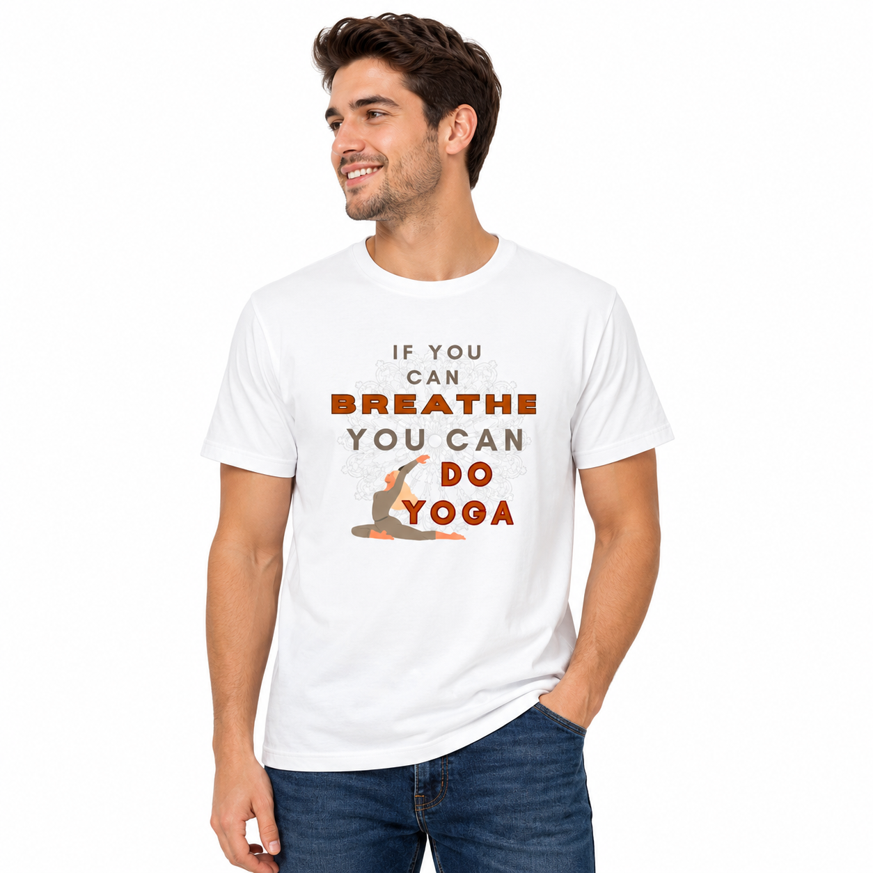 NAYAAH Premium (White) Poly-Cotton 180 GSM Unisex T-Shirt – Soft Minimal Everyday Graphic Wear - Do Yoga