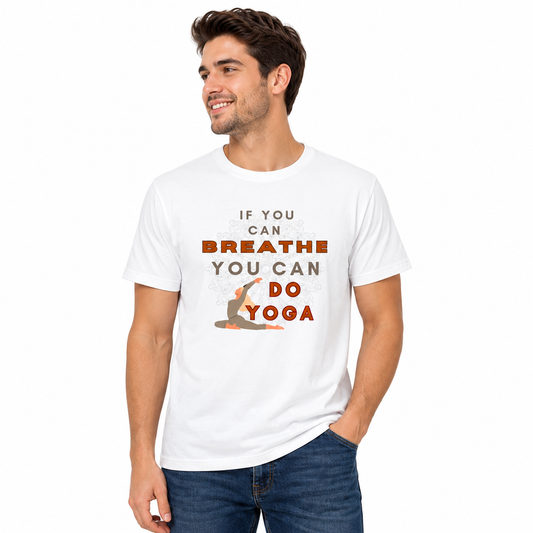 NAYAAH Premium (White) Poly-Cotton 180 GSM Unisex T-Shirt – Soft Minimal Everyday Graphic Wear - Do Yoga