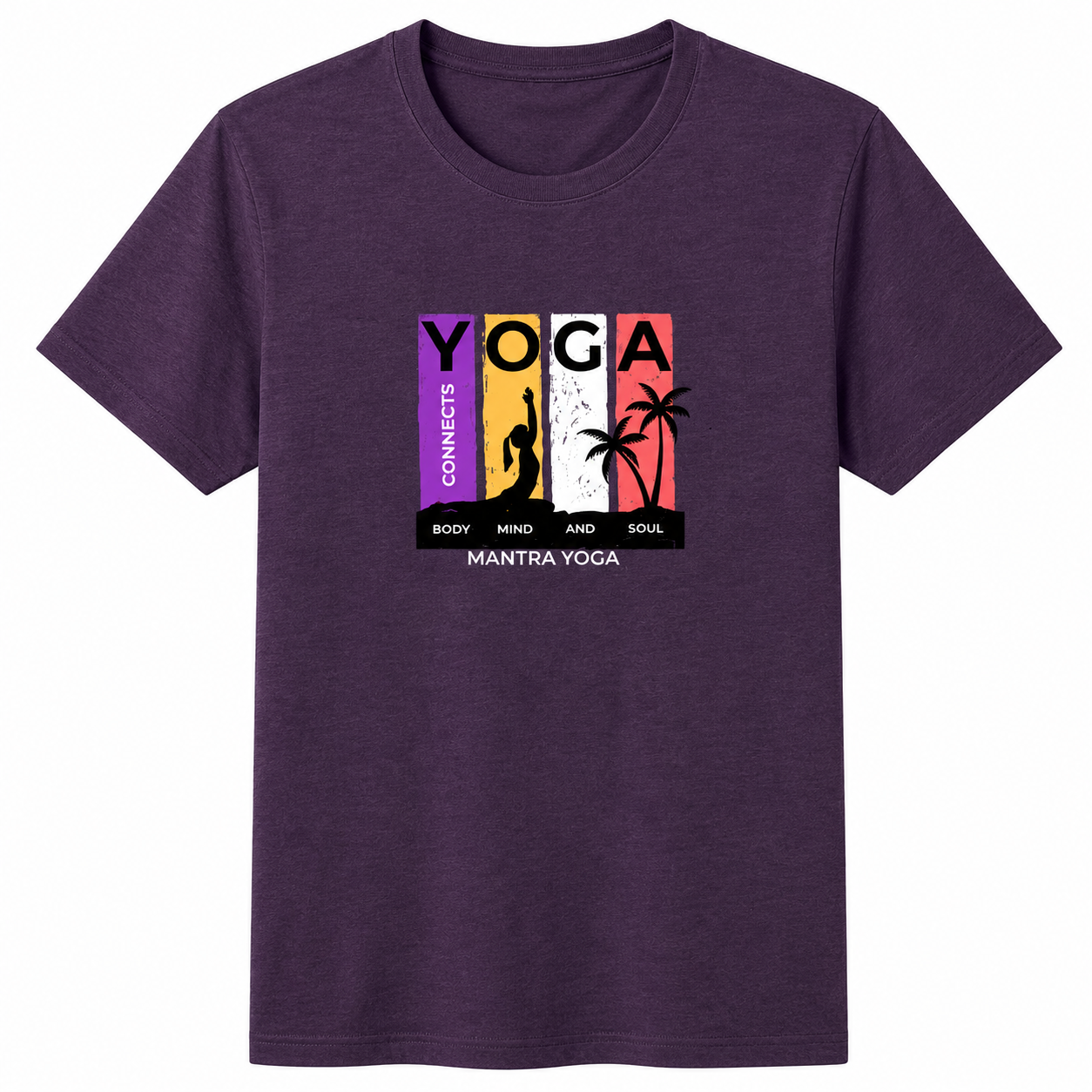 NAYAAH Premium Poly-Cotton 180 GSM Men/Unisex T-Shirt – Soft Minimal Everyday Essential Wear - Yoga | Purple Melenge