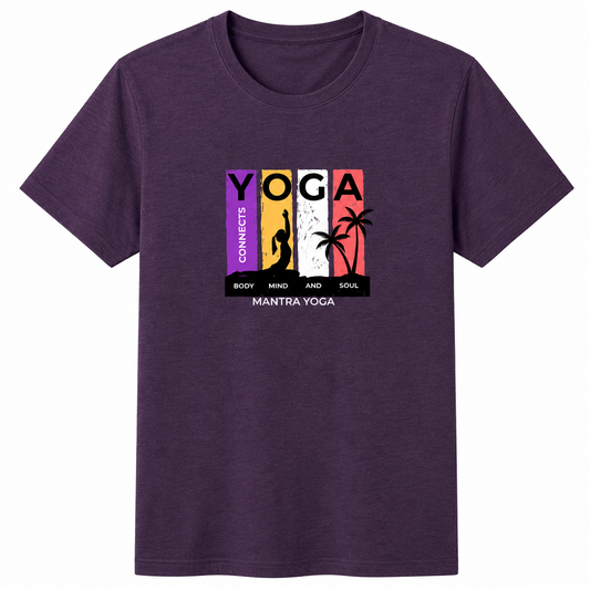 NAYAAH Premium Poly-Cotton 180 GSM Men/Unisex T-Shirt – Soft Minimal Everyday Essential Wear - Yoga | Purple Melenge