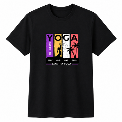 NAYAAH Premium Poly-Cotton 180 GSM Men/Unisex T-Shirt – Soft Minimal Everyday Essential Wear - Yoga | Navy Blue