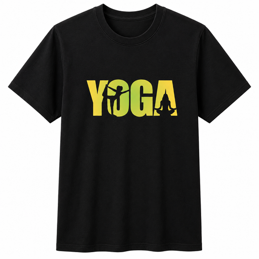 NAYAAH Premium Poly-Cotton 180 GSM Men/Unisex T-Shirt – Soft Minimal Everyday Essential Wear - Yoga | Black
