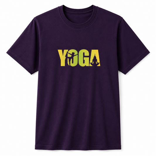 NAYAAH Premium Poly-Cotton 180 GSM Men/Unisex T-Shirt – Soft Minimal Everyday Essential Wear - Yoga | Purple