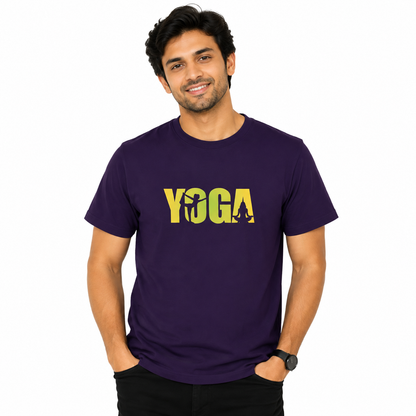NAYAAH Premium Poly-Cotton 180 GSM Men/Unisex T-Shirt – Soft Minimal Everyday Essential Wear - Yoga | Purple