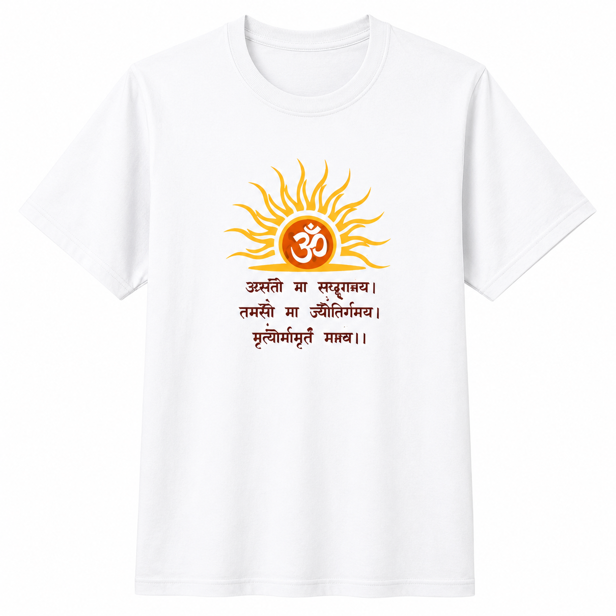 NAYAAH Premium Poly-Cotton 180 GSM Men/Unisex T-Shirt – Soft Minimal Everyday Essential Wear - Om | White