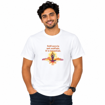 NAYAAH Premium Poly-Cotton 180 GSM Men/Unisex T-Shirt – Soft Minimal Everyday Essential Wear - Selfcare | White