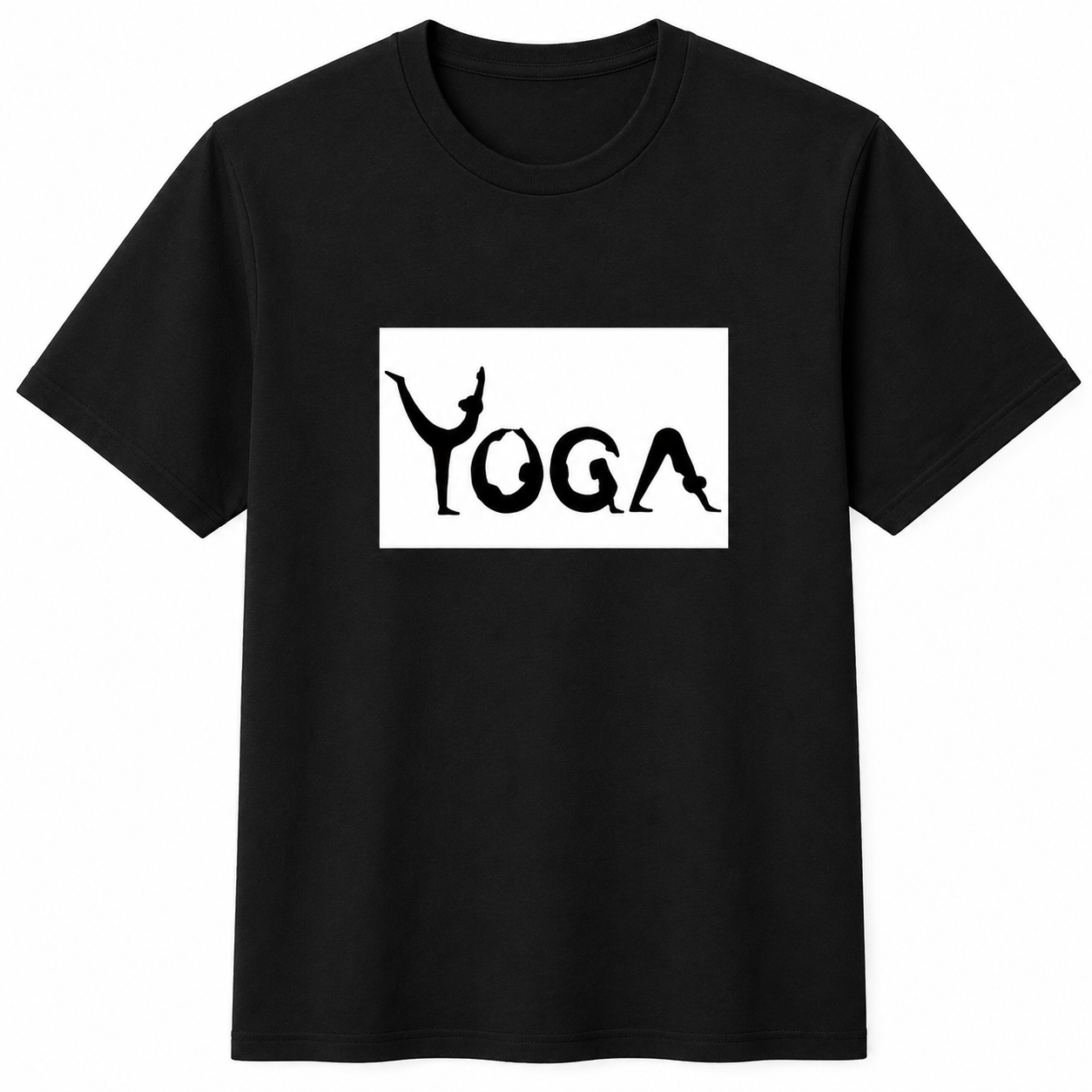 NAYAAH Premium Poly-Cotton 180 GSM Unisex T-Shirt – Soft Minimal Everyday Essential Wear - Yoga Posture | Black
