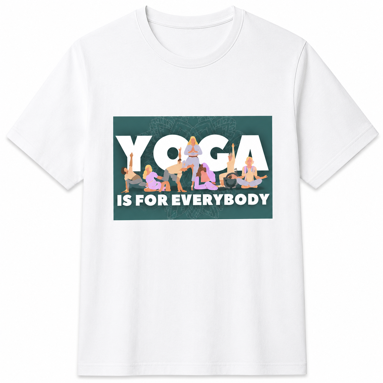 NAYAAH Premium Poly-Cotton 180 GSM Men/Unisex T-Shirt – Soft Minimal Everyday Essential Wear - Yoga for Everybody | White
