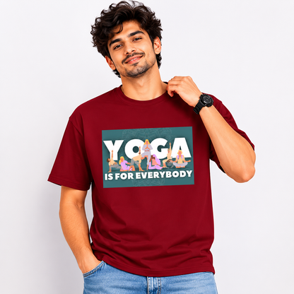 NAYAAH Premium Poly-Cotton 180 GSM Men/Unisex T-Shirt – Soft Minimal Everyday Essential Wear - Yoga for Everybody | Red