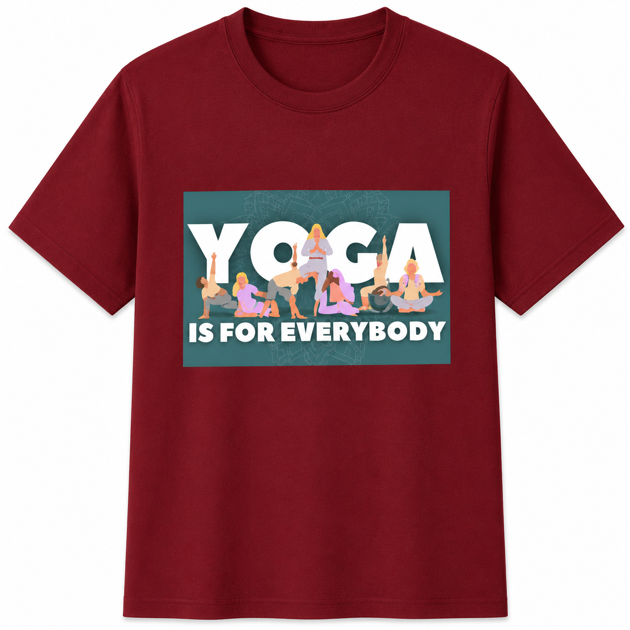 NAYAAH Premium Poly-Cotton 180 GSM Men/Unisex T-Shirt – Soft Minimal Everyday Essential Wear - Yoga for Everybody | Red
