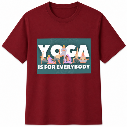NAYAAH Premium Poly-Cotton 180 GSM Men/Unisex T-Shirt – Soft Minimal Everyday Essential Wear - Yoga for Everybody | Red