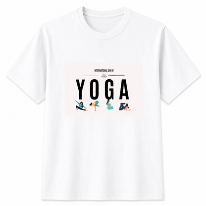 NAYAAH Premium Poly-Cotton 180 GSM Men/Unisex T-Shirt – Soft Minimal Everyday Essential Wear - Yoga | White