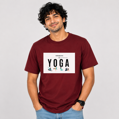 NAYAAH Premium Poly-Cotton 180 GSM Men/Unisex T-Shirt – Soft Minimal Everyday Essential Wear - Yoga | Red