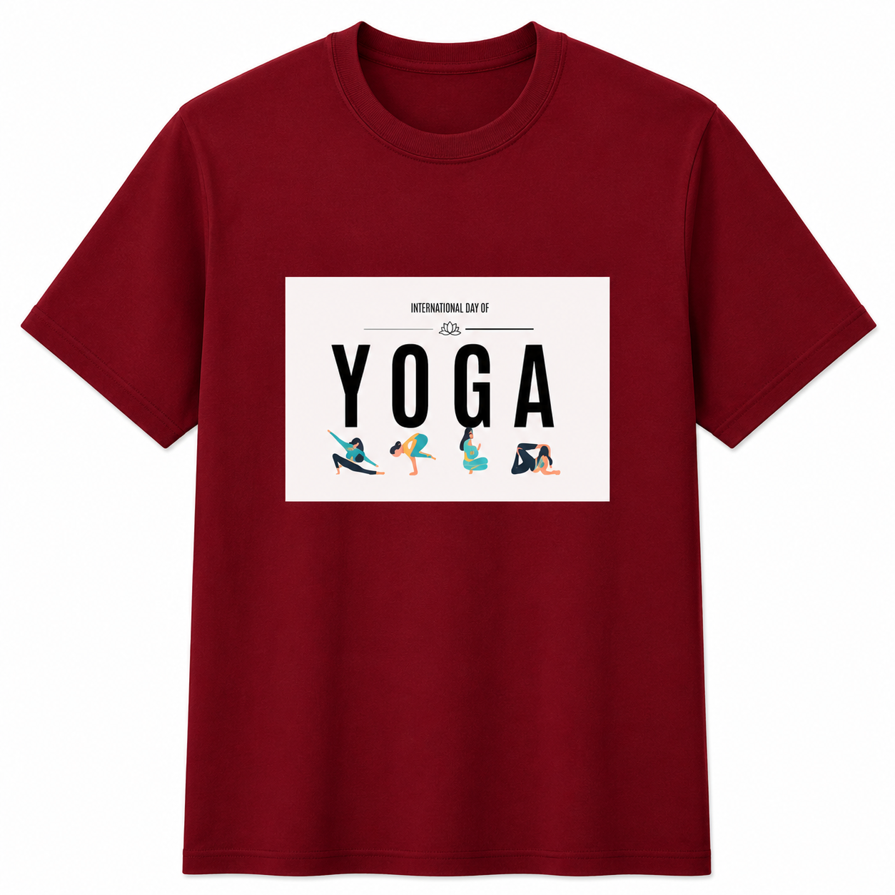NAYAAH Premium Poly-Cotton 180 GSM Men/Unisex T-Shirt – Soft Minimal Everyday Essential Wear - Yoga | Red