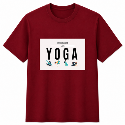 NAYAAH Premium Poly-Cotton 180 GSM Men/Unisex T-Shirt – Soft Minimal Everyday Essential Wear - Yoga | Red