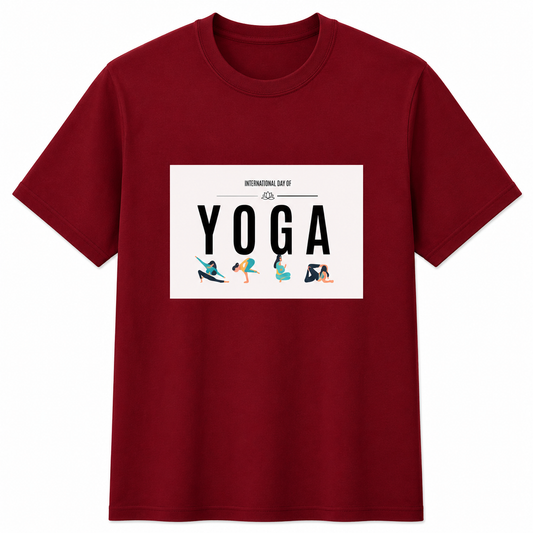 NAYAAH Premium Poly-Cotton 180 GSM Men/Unisex T-Shirt – Soft Minimal Everyday Essential Wear - Yoga | Red
