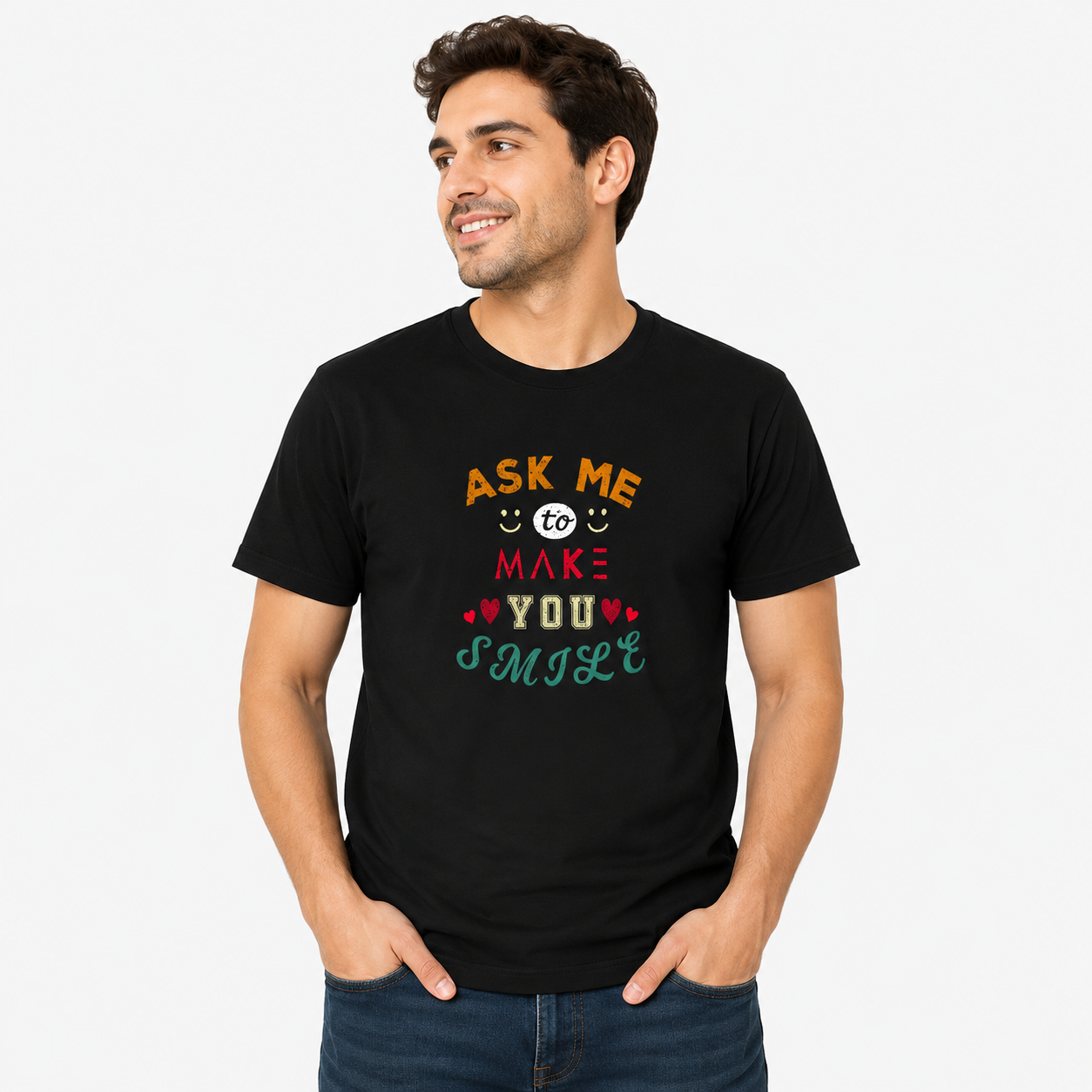 NAYAAH Premium (Black) Poly-Cotton 180 GSM Unisex T-Shirt – Soft Minimal Everyday Graphic Wear - Make You Smile