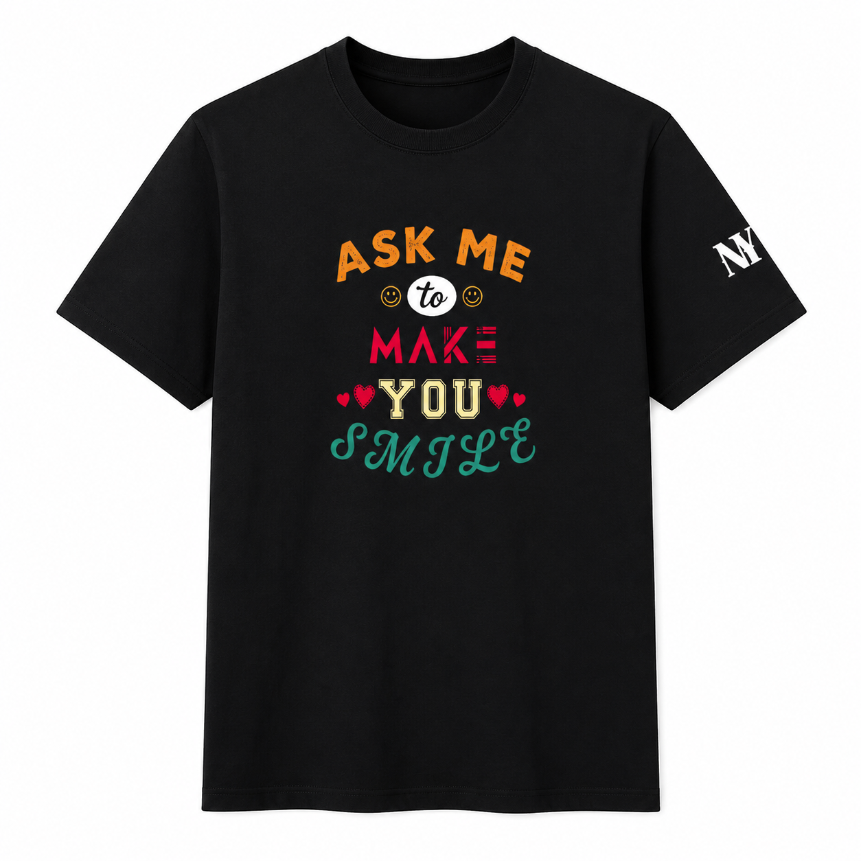 NAYAAH Premium (Black) Poly-Cotton 180 GSM Unisex T-Shirt – Soft Minimal Everyday Graphic Wear - Make You Smile