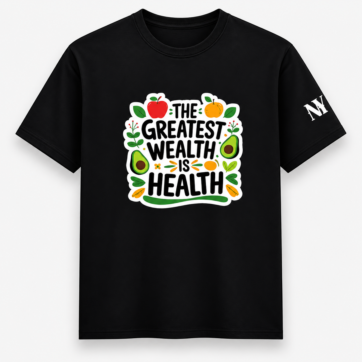 NAYAAH Premium (Black) Poly-Cotton 180 GSM Unisex T-Shirt – Soft Minimal Everyday Graphic Wear - Health Is Wealth