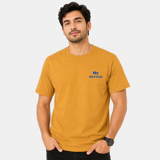 NAYAAH (Golden Yellow) Premium 100% Cotton 180 GSM Unisex Regular Fit T-Shirt – Soft, Breathable and Lightweight Everyday Wear