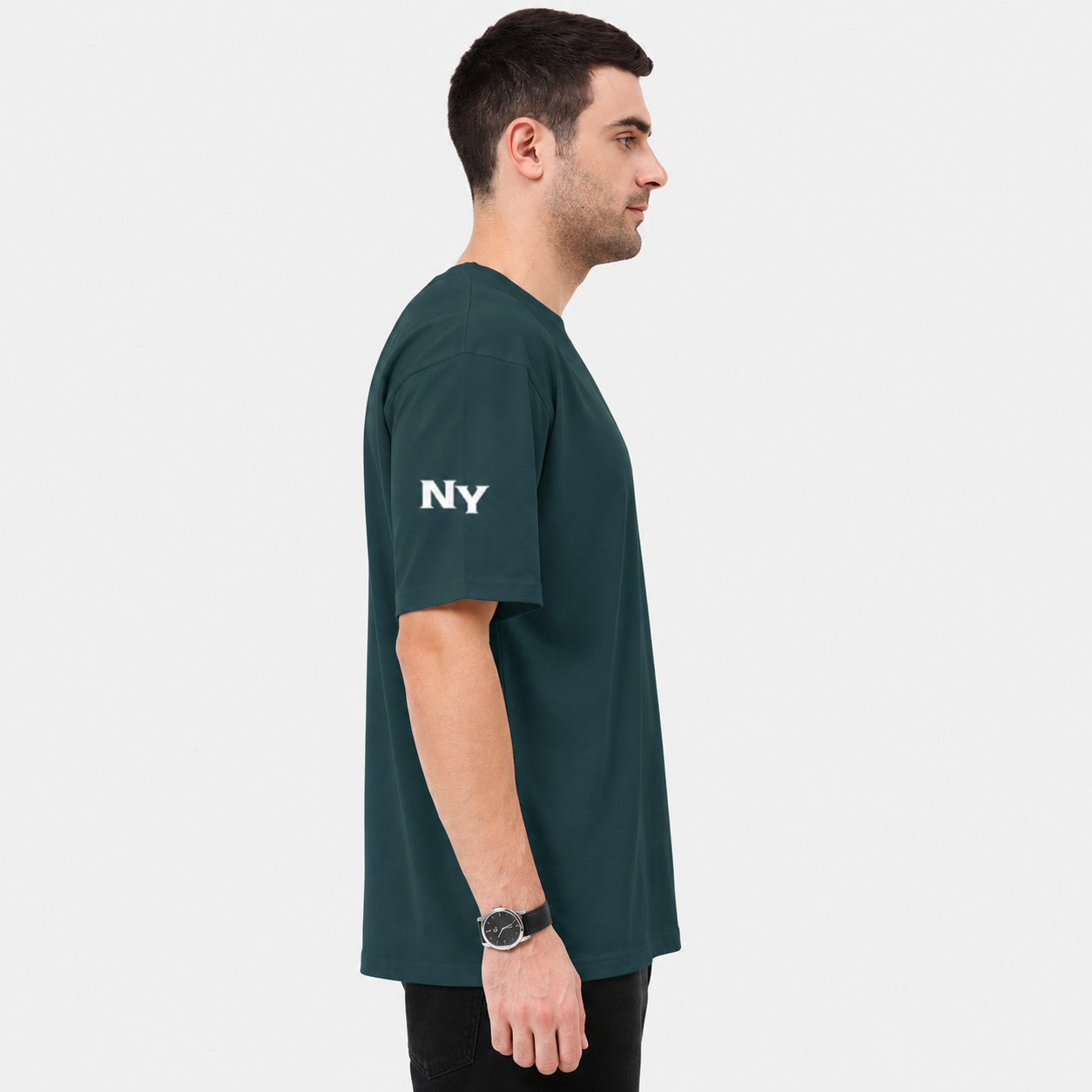 NAYAAH Premium (Petrol Blue) 100% Cotton 240 GSM Unisex Oversized T-Shirt – Heavyweight Breathable Everyday Wear