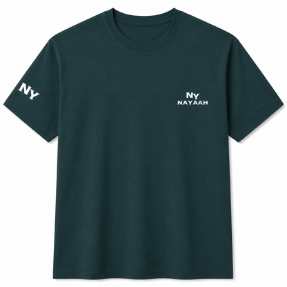 NAYAAH Premium (Petrol Blue) 100% Cotton 240 GSM Unisex Oversized T-Shirt – Heavyweight Breathable Everyday Wear