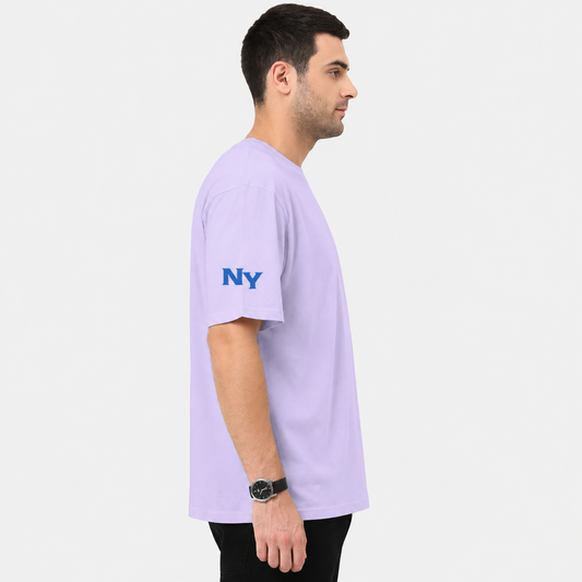 NAYAAH Premium (Lavender) 100% Cotton 240 GSM Unisex Oversized T-Shirt – Heavyweight Breathable Everyday Wear