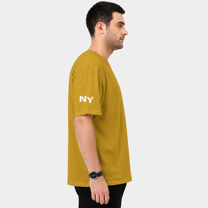 NAYAAH Premium (Mustard Yellow) 100% Cotton 240 GSM Unisex Oversized T-Shirt – Heavyweight Breathable Everyday Wear