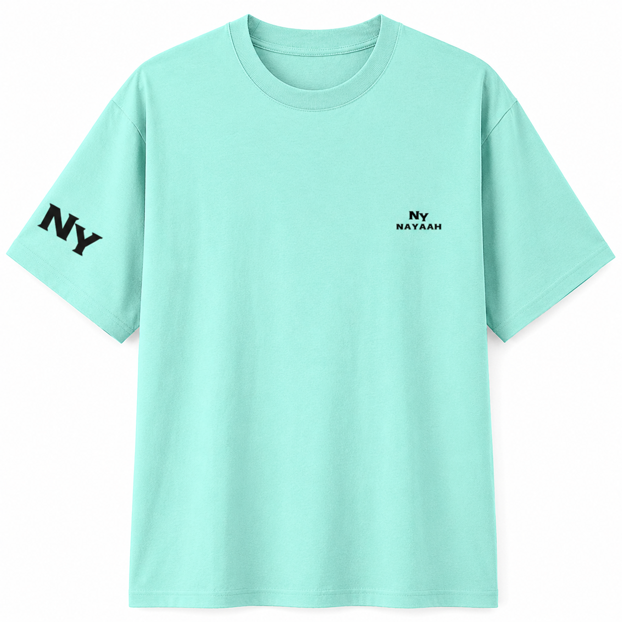 NAYAAH Premium (Mint) 100% Cotton 240 GSM Unisex Oversized T-Shirt – Heavyweight Breathable Everyday Wear