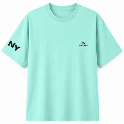NAYAAH Premium (Mint) 100% Cotton 240 GSM Unisex Oversized T-Shirt – Heavyweight Breathable Everyday Wear