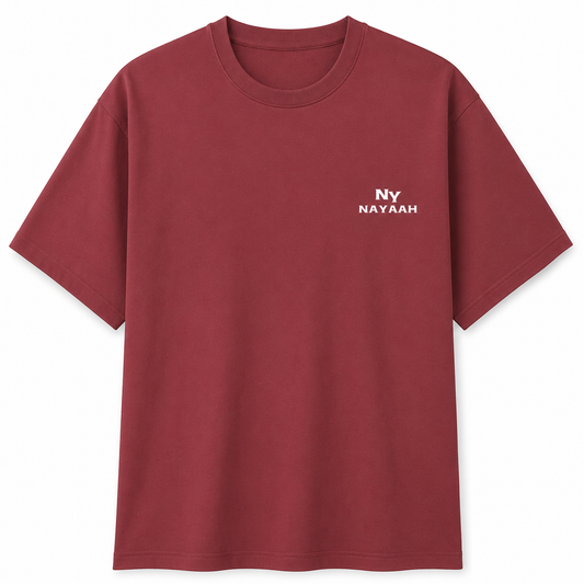 NAYAAH Premium (Coral / Black) 100% Cotton 180 GSM Unisex Regular Fit T-Shirt – Soft, Breathable and Lightweight Everyday Wear
