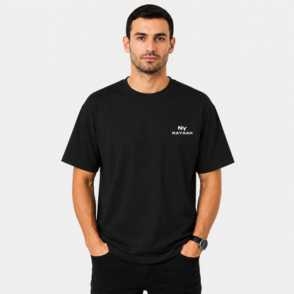 NAYAAH Premium (Coral / Black) 100% Cotton 180 GSM Unisex Regular Fit T-Shirt – Soft, Breathable and Lightweight Everyday Wear