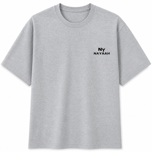 NAYAAH Premium (Grey Melange) 100% Cotton 180 GSM Unisex Regular Fit T-Shirt – Soft, Breathable and Lightweight Everyday Wear