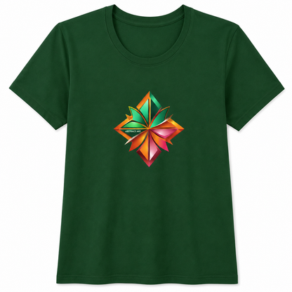 NAYAAH Premium Women's Classic 100% Cotton 180 GSM Regular Fit T-Shirt – Soft Breathable Everyday Wear - Abstract Bottle Green